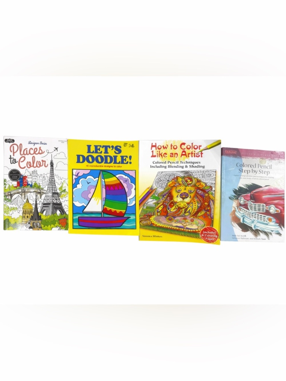 Adult Coloring Book Lot Places to Color Let’s Doodle Art Books Bundle